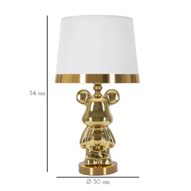 LAMPA STOŁOWA MIŚ ZŁOTY 30X54 cm